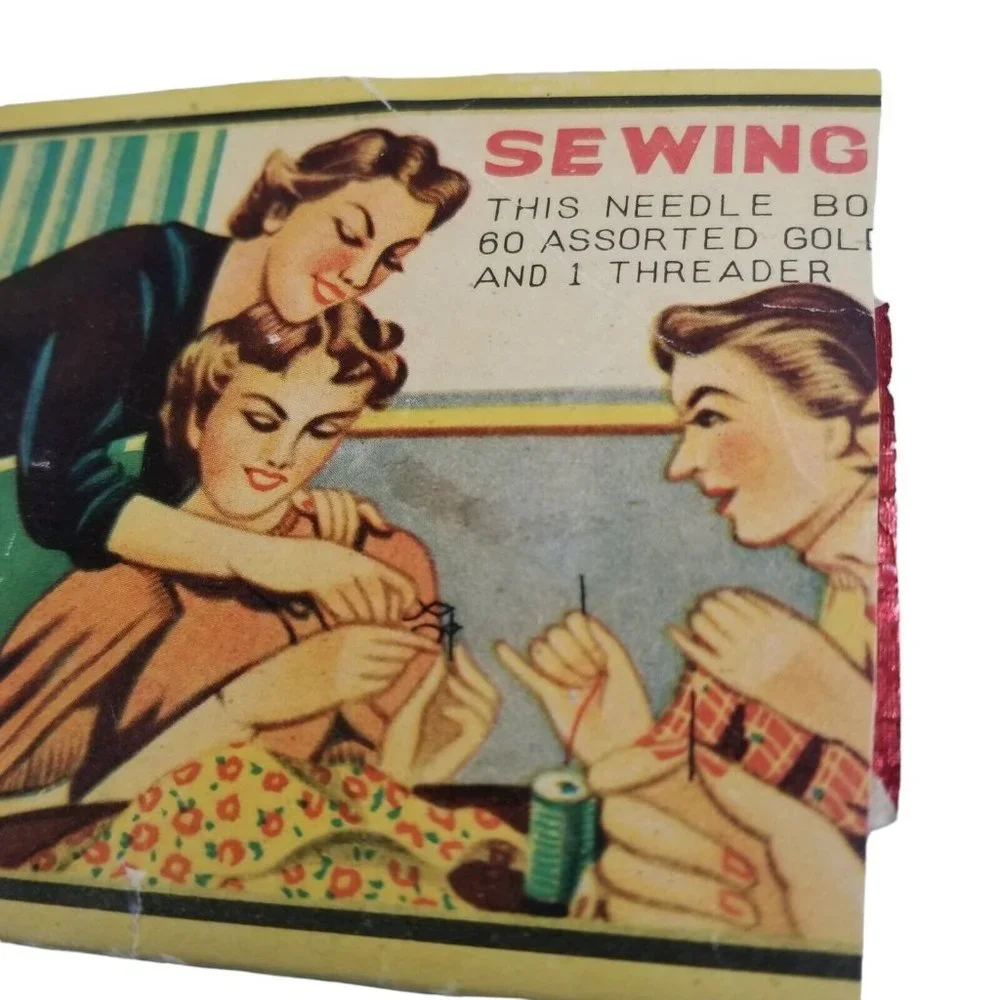 Vintage Sewing Supplies Clinton Skirt Hook & Eyes Needle pack Craft Ephemera
